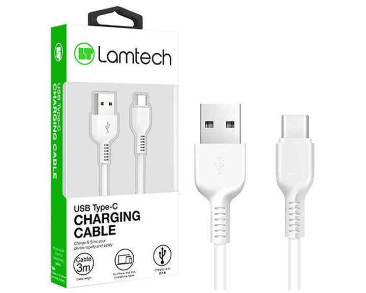 Lamtech Datacable Type C 3M White