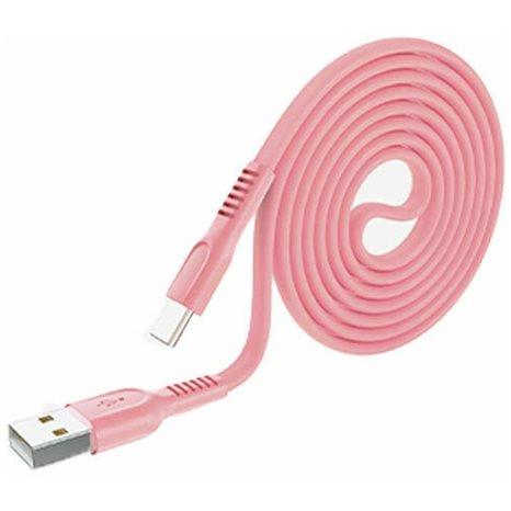 LAMTECH TYPE-C 3.0A FLAT CHARGING CABLE 1M PINK