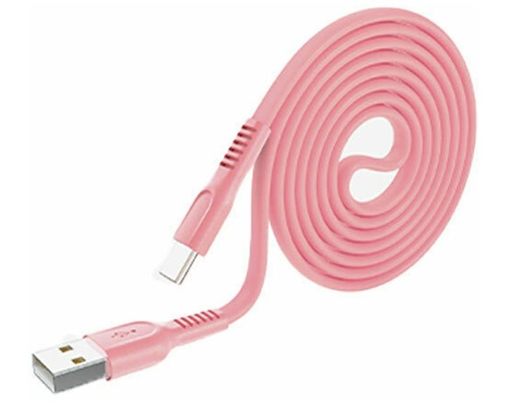 LAMTECH TYPE-C 3.0A FLAT CHARGING CABLE 1M PINK