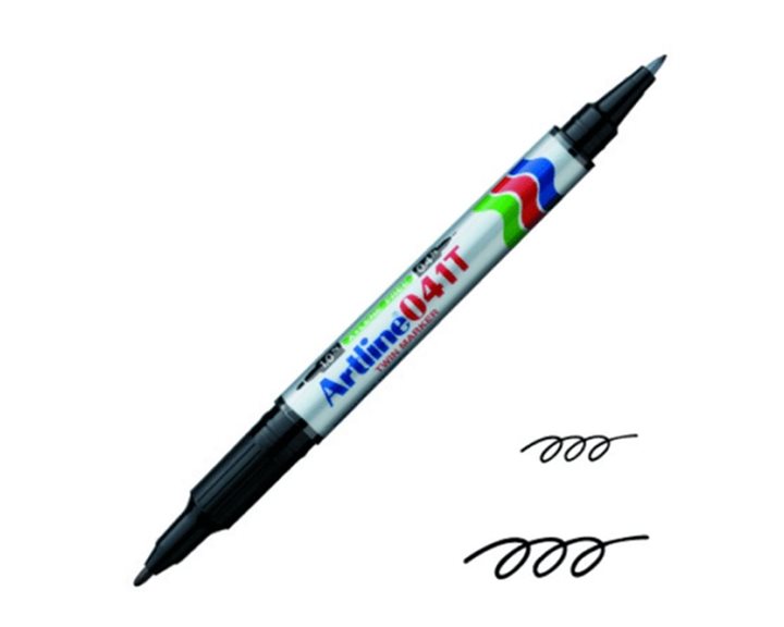 Μαρκαδόρος Artline EK-041T Ανεξίτηλος Διπλός 0,4-1,0mm Μαύρο