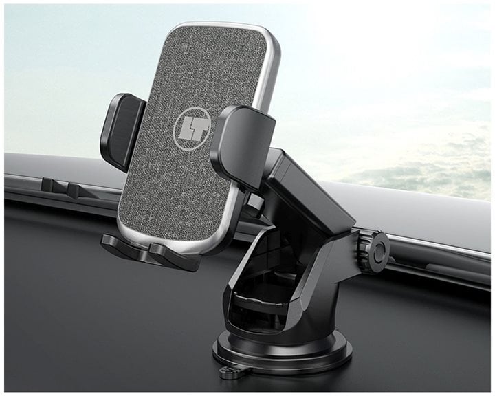 Lamtech Telescopic Suction Cup Car Phone Holder Black