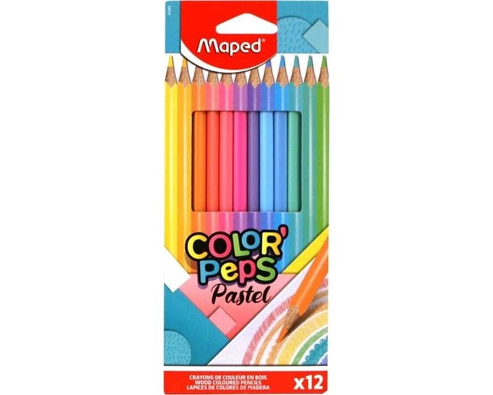 Ξυλομπογιές Maped Color Peps Pastel 12τμ. 832069