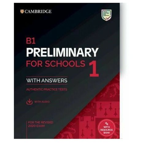 CAMBRIDGE PRELIMINARY ENGLISH TEST FOR SCHOOLS 1 SELF STUDY PACK (+DOWNLOADABLE AUDIO) FOR REVISED EXAMS FROM 2020
