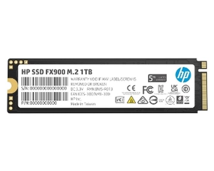 HP SSD M.2 NVME PCI-E 1TB FX900 57S53AA#ABB, M.2 2280, NVMe PCI-E GEN4x4, READ 5000MB/s, WRITE 4800MB/s, IOPS: up to 828K/663K, 5YW. 57S53AA#ABB