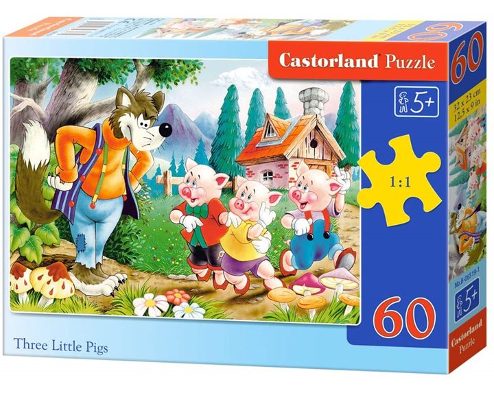 Παζλ Castorland 60 τμχ. Three Little Pigs 32x23cm B-06519-1