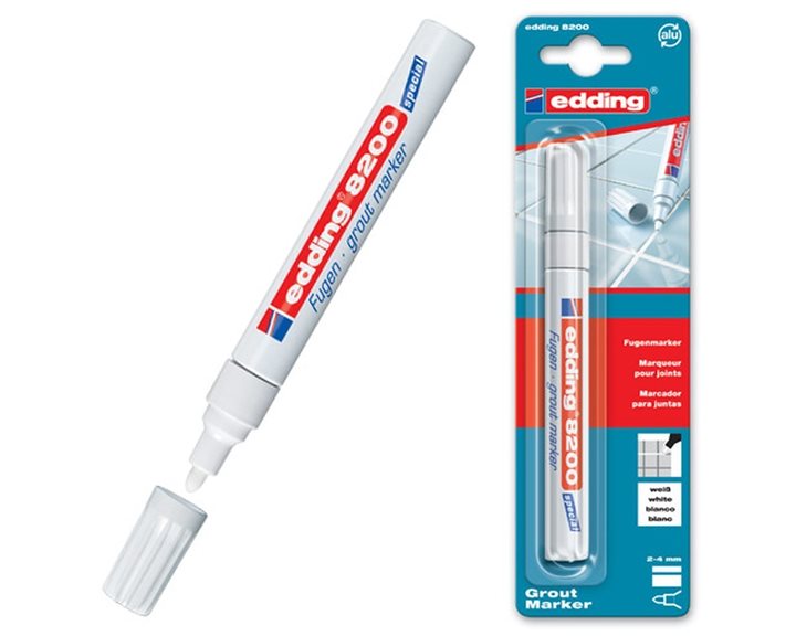 Μαρκαδόρος Edding 8200 Ανεξίτηλος 2-4mm (Δαπέδων - Πλακιδίων) Λευκός