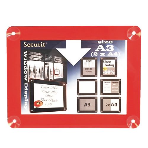 Πινακίδα Α3 Securit Σήμανσης Παραθύρου Κόκκινη