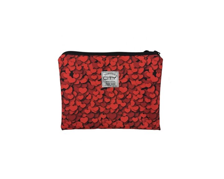 Τσαντάκι Lycsac Safe Pocket Red Hearts 21915