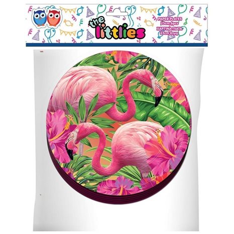 Χάρτινα Πιάτα The Littlies 6τμχ 23cm Flamingo 646618