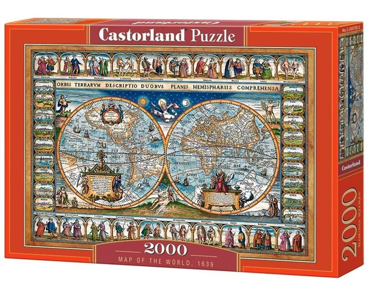 Παζλ Castorland 2000τεμ. Map Of The World 1639 92x68 C-200733-2