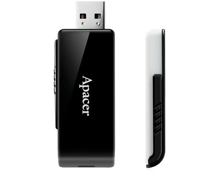 FLASH DRIVE APACER USB3.1 64GB AH350 BLACK AP64GAH350B-1