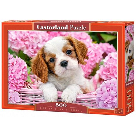 Παζλ Castorland 180τμχ Pup In Pink Flowers
