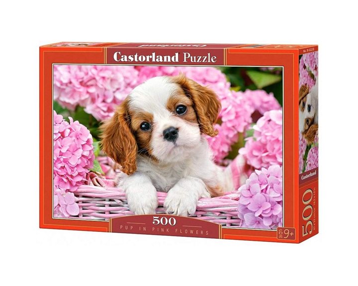 Παζλ Castorland 180τμχ Pup In Pink Flowers