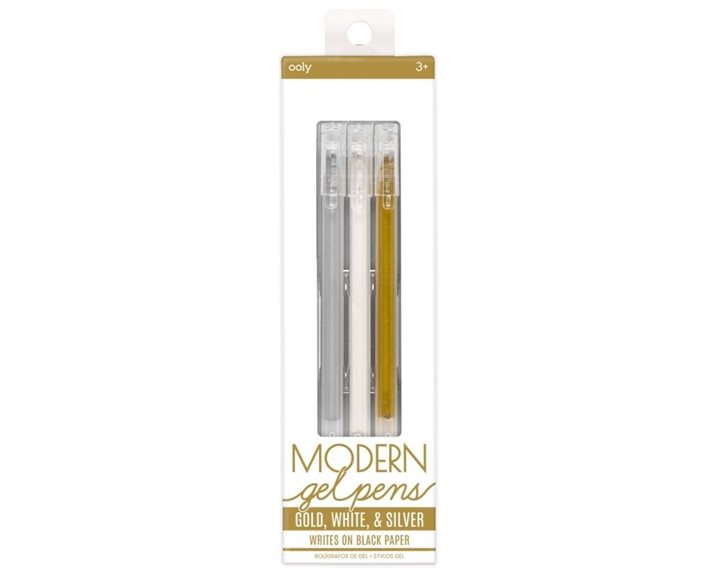 Στυλό Σετ Modern Gel Pens Gold, White and Silver 3τμχ.