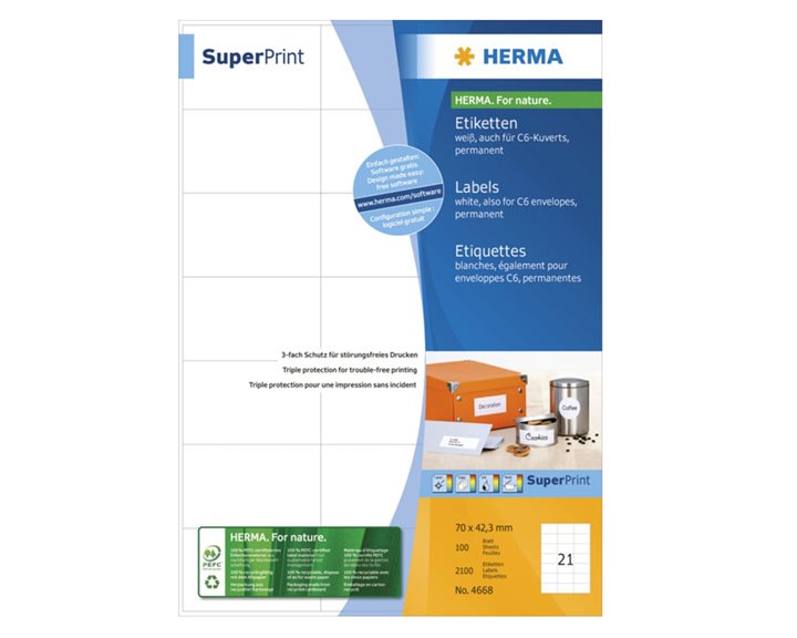 Ετικέτα Herma 70x42.3 100Φ Νο4668