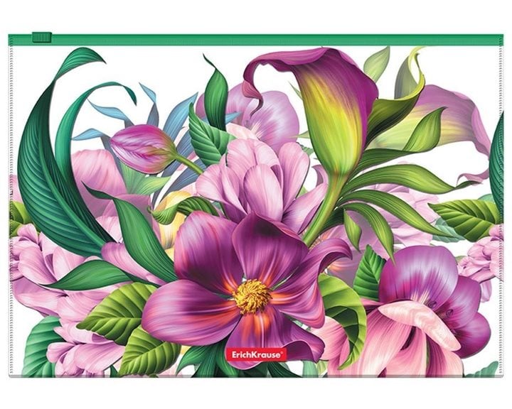 Φάκελος Zip ErichKrause A4 Tropical Flowers 55341