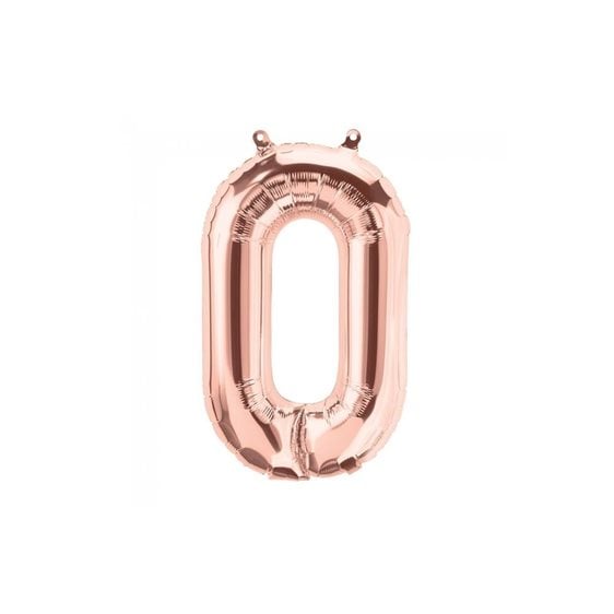 Μπαλόνι Αριθμός 0 Μεταλλιζέ Χρώμα Rosegold 1 Τμχ