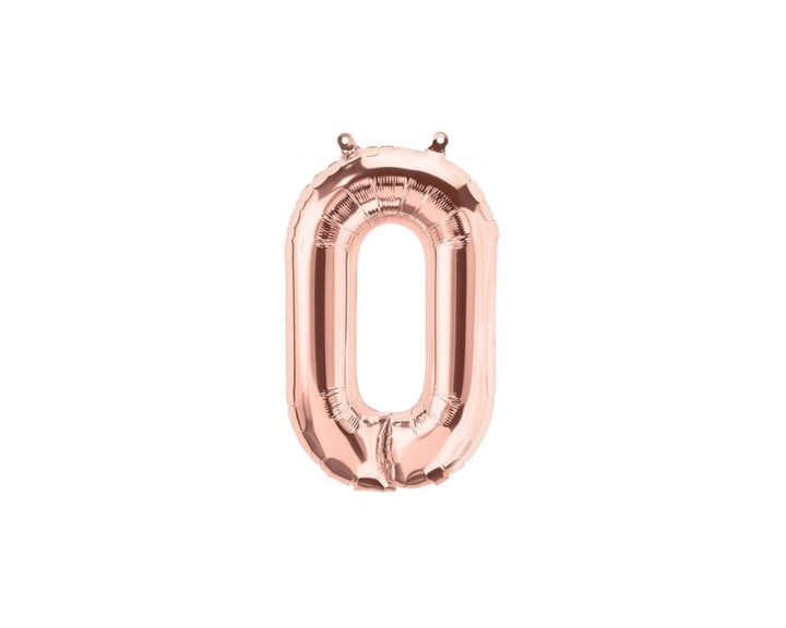 Μπαλόνι Αριθμός 0 Μεταλλιζέ Χρώμα Rosegold 1 Τμχ
