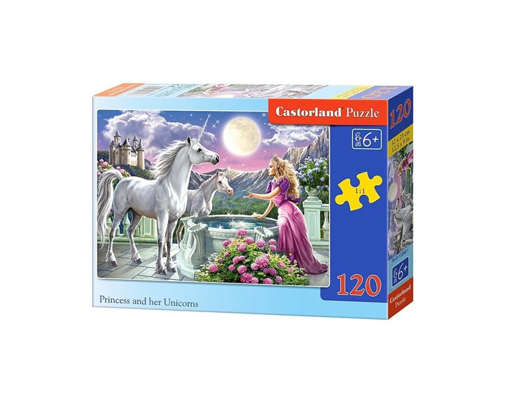 Παζλ Castorland 120 τμχ. Princess and her Unicorns 32x23 B-13098