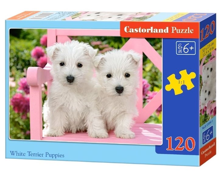 Παζλ Castorland 120 Τμχ. White Terrier Puppies 32x23cm B-13494-1