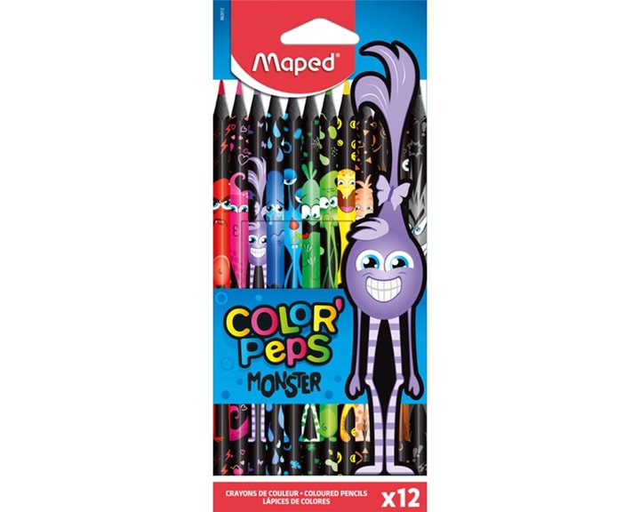 Ξυλομπογιές Maped Color Peps Monsters 12τεμ. 862612