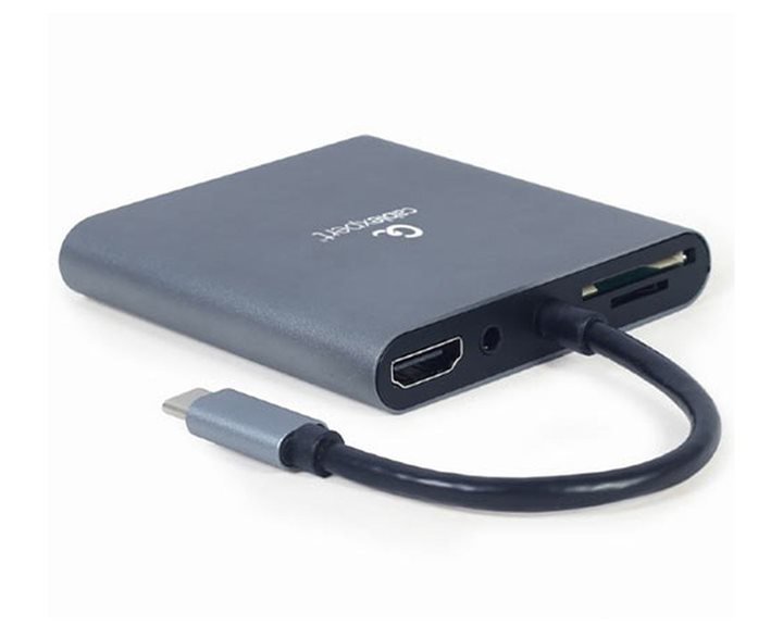 CABLEXPERT USB TYPE-C 6-IN-1 MULTI-PORT ADAPTER SPACE GREY