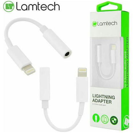 LAMTECH LIGHTNING ADAPTER CABLE AUDIO JACK 3,5MM WHITE