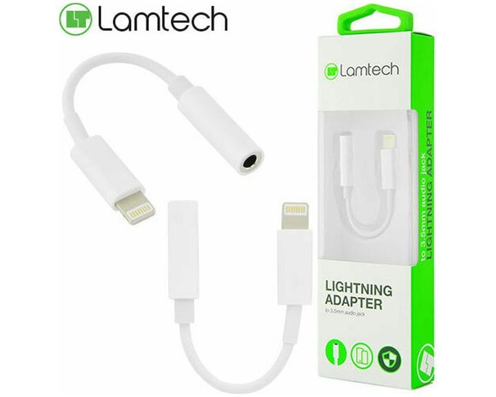 LAMTECH LIGHTNING ADAPTER CABLE AUDIO JACK 3,5MM WHITE