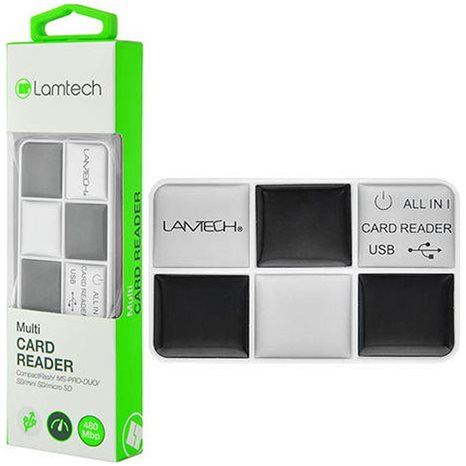 LAMTECH MULTI CARD READER BLACK SILVER