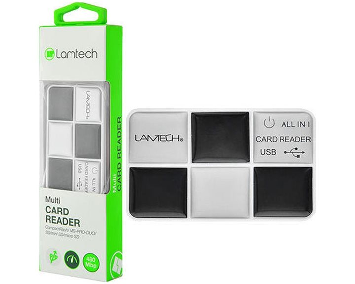 LAMTECH MULTI CARD READER BLACK SILVER