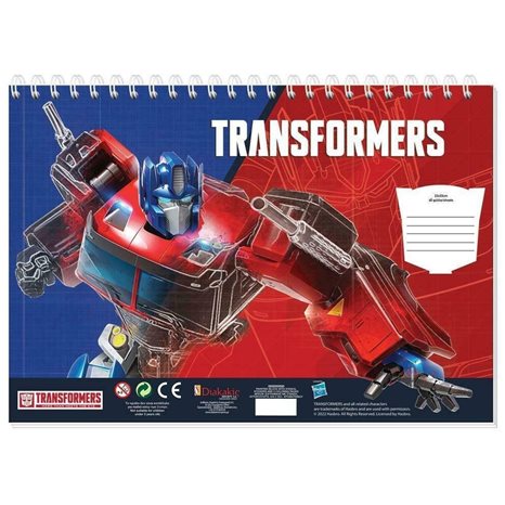 Μπλοκ Ζωγραφικής  23χ33 Transformers 40Φ 483213