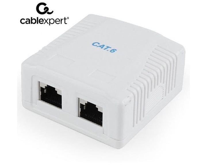 CABLEXPERT CAT6 FTP 2-PORT SURFACE MOUNT BOX