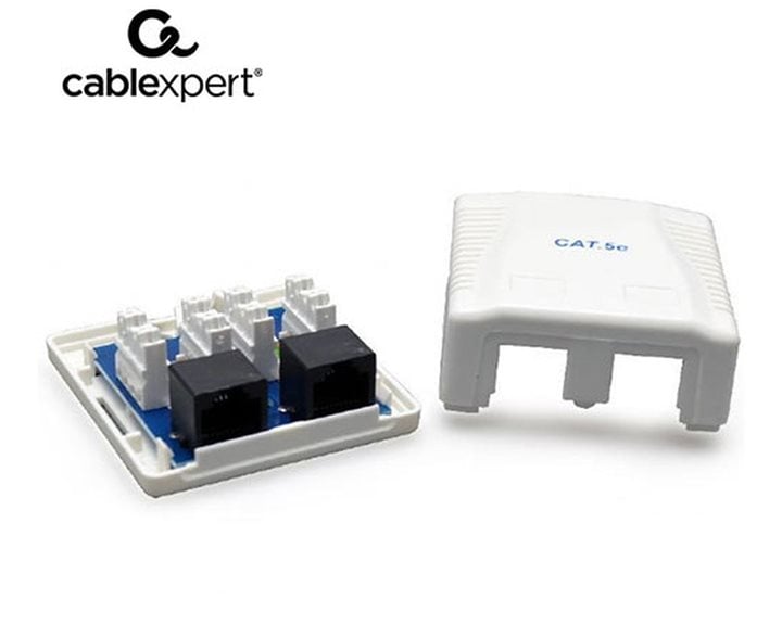 CABLEXPERT CAT5E UTP 2-PORT SURFACE MOUNT BOX