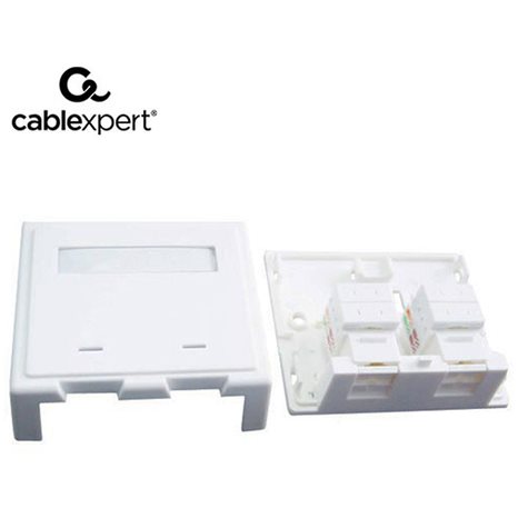 CABLEXPERT TWO JACKS SYRFACE MOUNT BOX WITH CAT5e KEYSTONE JACKS