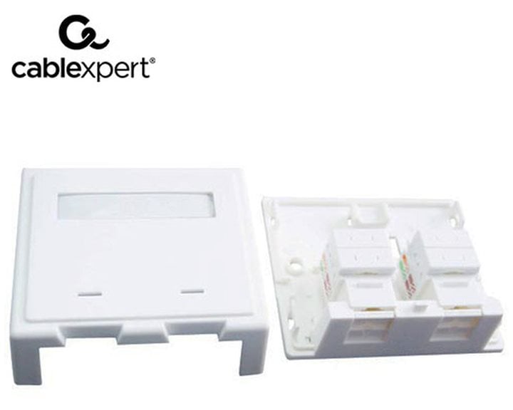 CABLEXPERT TWO JACKS SYRFACE MOUNT BOX WITH CAT5e KEYSTONE JACKS