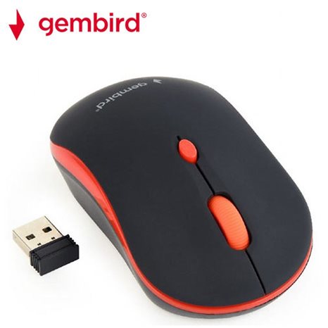 Gembird Wireless Optical Mouse Black/Red