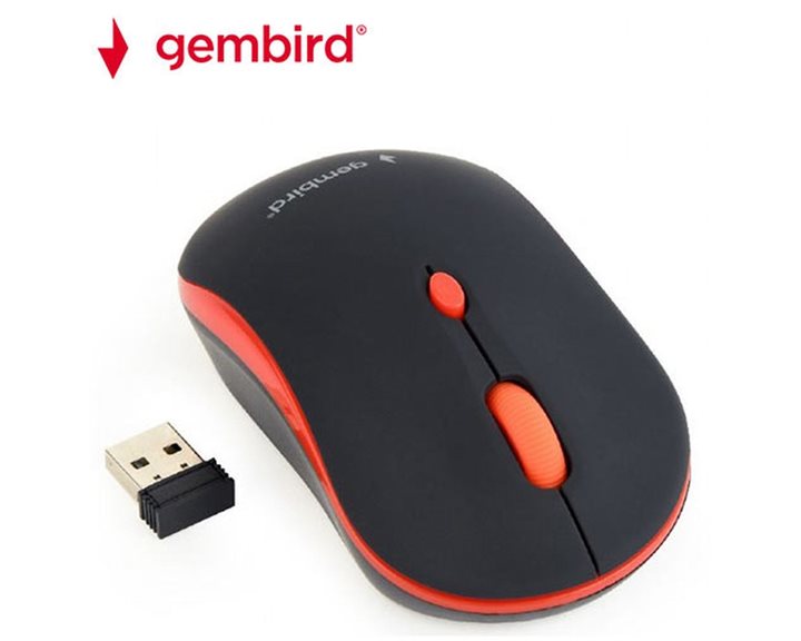 Gembird Wireless Optical Mouse Black/Red