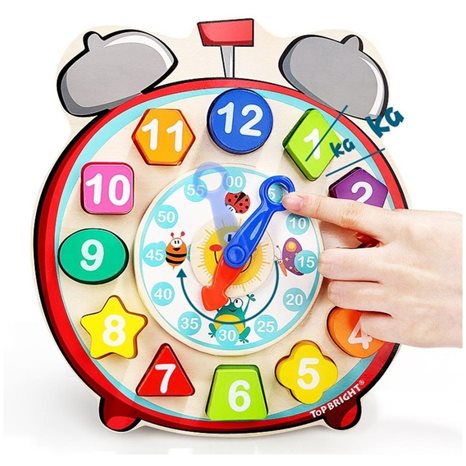 TopBright Wooden Shape Sorting Clock 120351