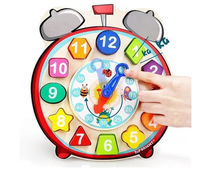 TopBright Wooden Shape Sorting Clock 120351