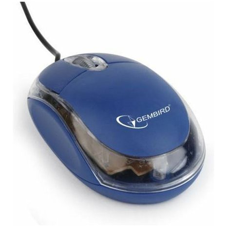 GEMBIRD WIRED USB OPTICAL MOUSE BLUE/TRANSPARENT