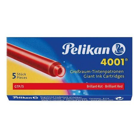 Μελάνι Πέννας Pelikan 5Τεμ. 4001 Κόκκινο