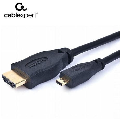 CABLEXPERT HDMI MALE TO MICRO D-MALE BLACK CABLE WITH GOLD-PLATED CONNECTORS 3M