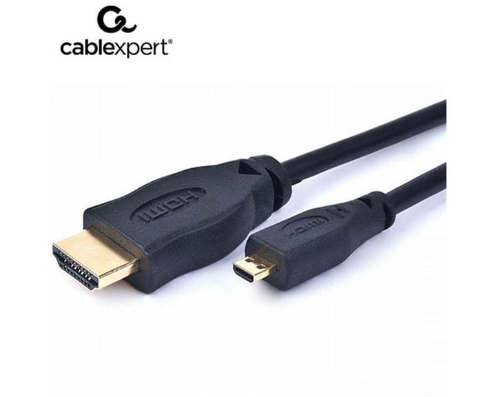 CABLEXPERT HDMI MALE TO MICRO D-MALE BLACK CABLE WITH GOLD-PLATED CONNECTORS 3M
