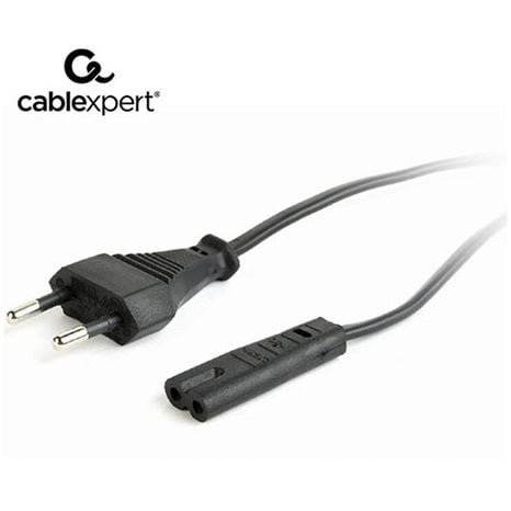 CABLEXPERT POWER CORD EU INPUT 2PIN PLUG BLACK 1,8M