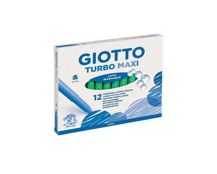 Μαρκαδόρος Giotto 12 Τεμ, Turbo Maxi Λαχανί