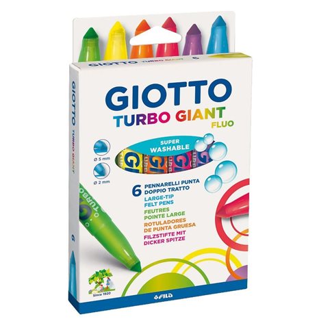 Μαρκαδόρος Giotto Turbo Giant Fluol 2.8mm 6τεμ.