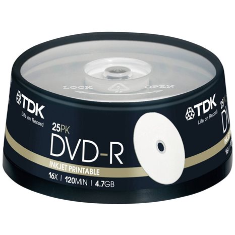 DVD-R TDK 1-16X PRINTABLE EXTRA FINE MATT ΚΟΡΙΝΑ 4.7 GB    25ΤΕΜ.