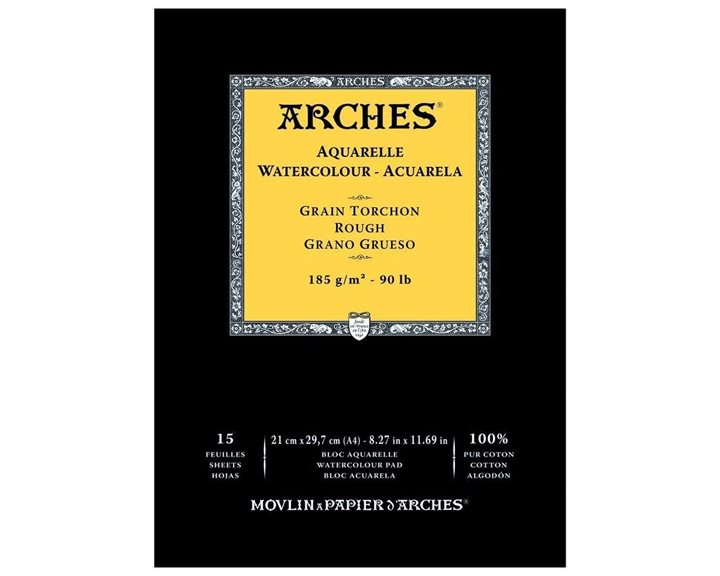 Arches Μπλοκ Ακουαρέλας Rough Grain 185gr A4 (21x29,7cm) 15 Φύλλων