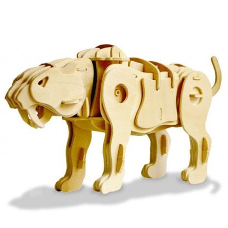 Ξύλινος Συναρ/μενος Saber-Toothed Tiger Walking A410