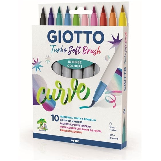 Μαρκαδόρος Πινέλο Giotto Turbo Soft Brush 10τμχ.